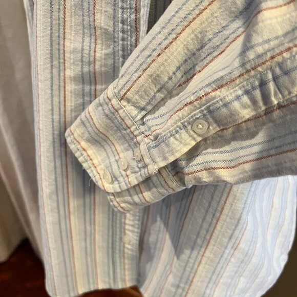Basic Editions Ladies Striped Button Down Top, Size Large - Picture 3 of 5